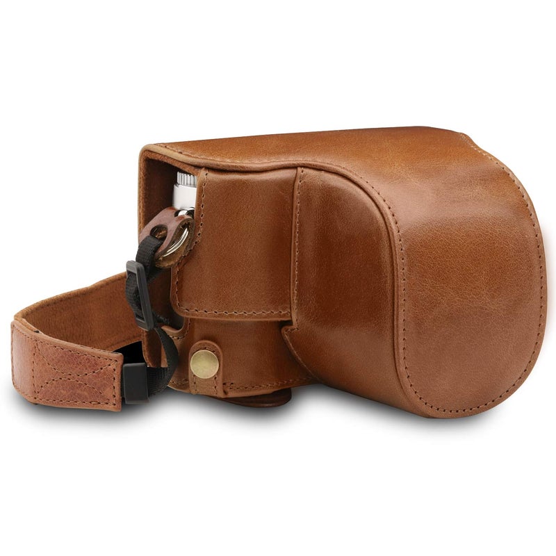 MegaGear MG1606 Ever Ready Genuine Leather Camera Case Compatible with Leica D-Lux 7 - Brown, One Size - Image 1
